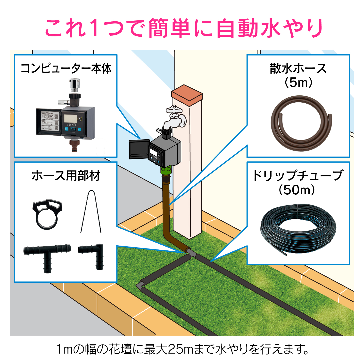 花壇用自動水やりセット